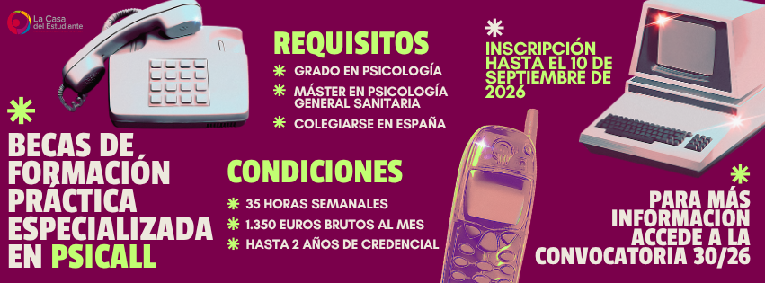 Abierta la convocatoria de becas de formación práctica especializada para el servicio PsiCall-UCM